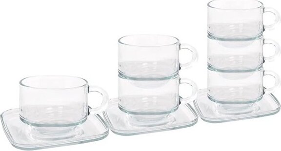 LAV Cozy Coffee 270ml Kávés üveg pohár szett 6 darabos LAV Cozy Coffee 270ml Kávés üveg pohár szett 6 darabos