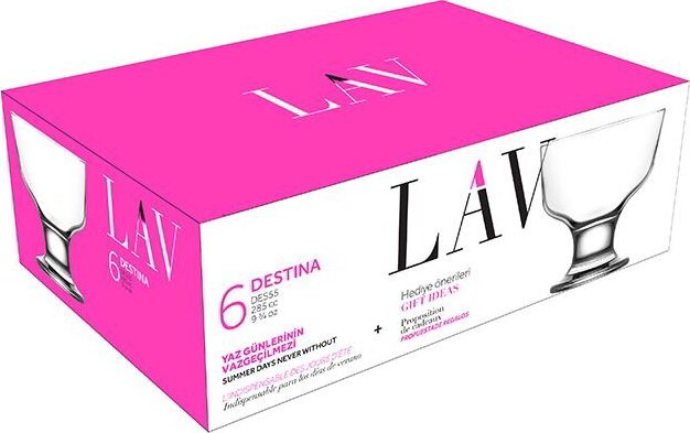LAV Destina Ice Cream 285ml Fagylaltos üveg kehely szett 6 darabos