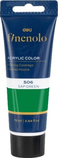 Deli Finenolo 506 Sap Green Akrilfesték 75ml - Sötétzöld