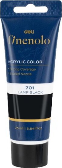Deli Finenolo 701 Lamp Black Akrilfesték 75ml - Fekete