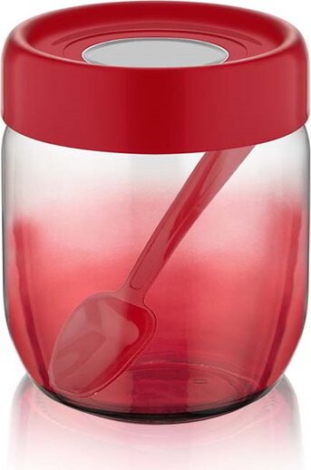 Iris C-00418 Rainbow Üveg ételtároló 0.43L - Piros