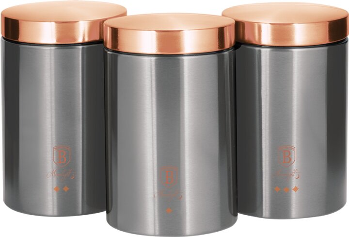 Berlinger Haus BH/6273 Fém ételtároló 3 darabos készlet 1,7L - Szürke