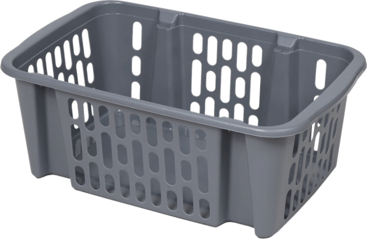 Flair 61634 Műanyag rakatolható kosár 15L - Sötétszürke