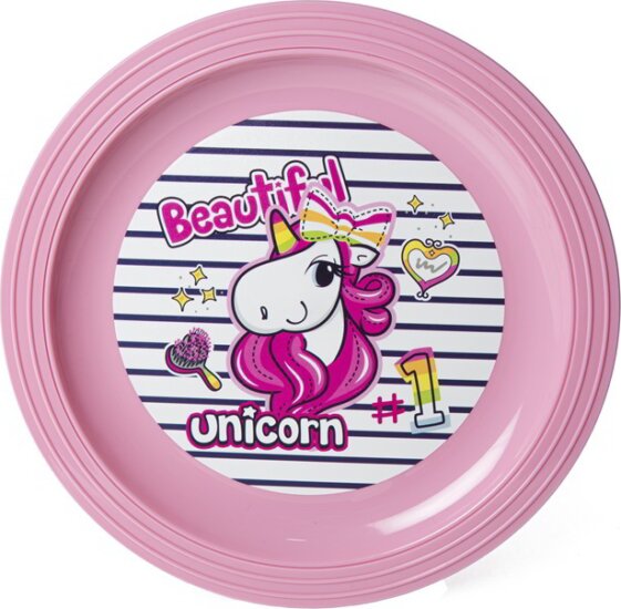 Iris Unikornis Műanyag gyerek lapostányér - 20 cm