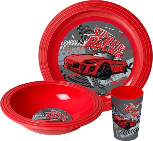 Iris Speed Racer Műanyag gyerek reggeliző szett 3 darabos - Mintás Iris Speed Racer Műanyag gyerek reggeliző szett 3 darabos - Mintás