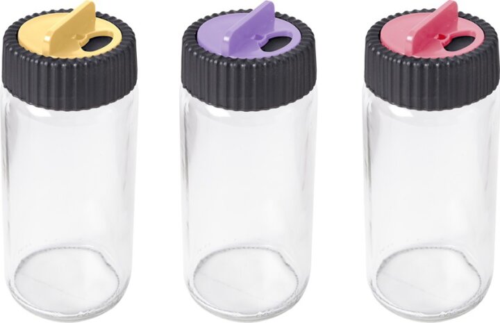 Iris 131077-580 Üveg fűszerszóró tárcsás tetővel 244ml - Rózsaszín / Lila / Narancs