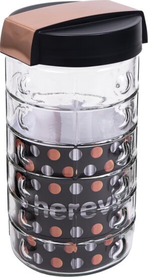 Iris 190930-004 Üveg Fűszertartó 1700ml - Rózsarany / Fekete