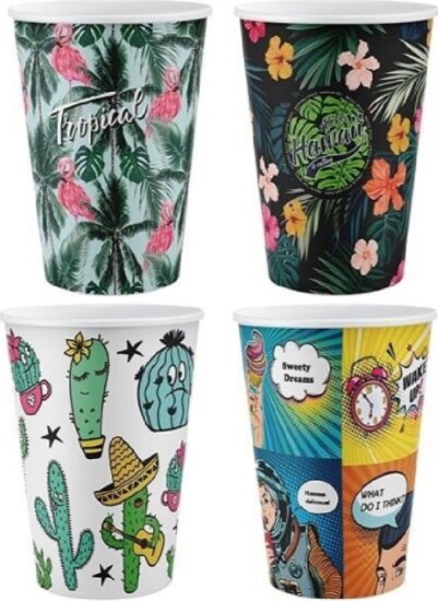 Titiz Iris Ocean 400ml Műanyag pohár szett 4 darabos - Mintás Titiz Iris Ocean 400ml Műanyag pohár szett 4 darabos - Mintás