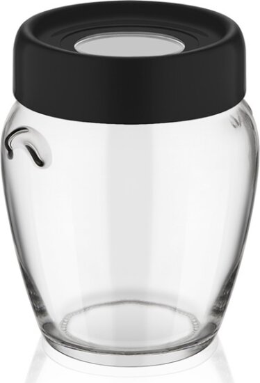 Iris C-00138 Ring Üveg ételtároló edény 0,58L - Fekete/elefántcsont/szürke