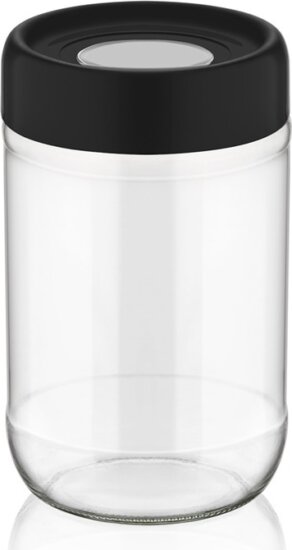 Iris C-00115 Ring Üveg ételtároló edény 0,66L - Fekete/elefántcsont/szürke