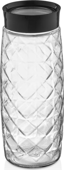 Iris C-00396 Visible Crystal Üveg ételtároló edény 1,6L - Fekete / Elefántcsont