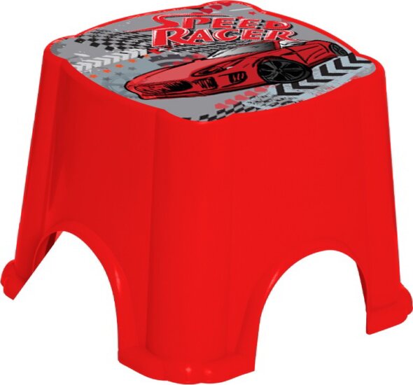 Iris Speed Racer Műanyag gyermek zsámoly - Piros mintás