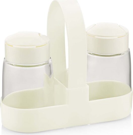 Iris C-00381 Drop Üveg Fűszerszóró szett tartóval 2x100ml - Fekete / elefántcsont