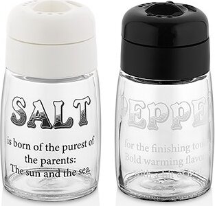 Iris C-00382 Motto Salt&Pepper Üveg Fűszerszóró 2x100ml - Fekete / elefántcsont