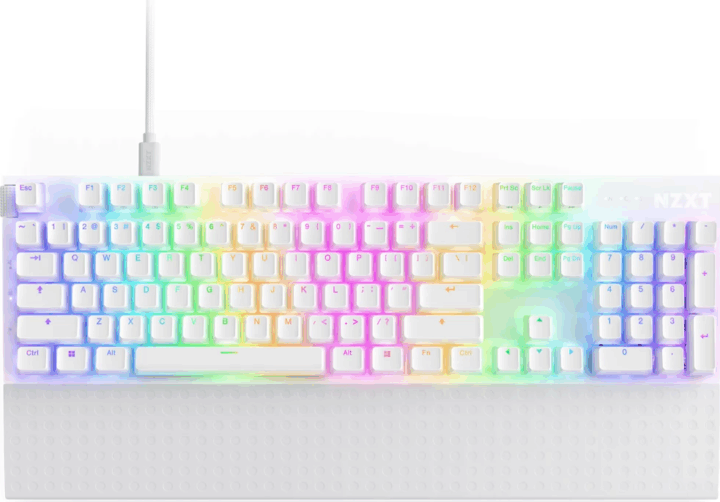 NZXT Function 2 (Optical Switch) Vezetékes Gaming Billentyűzet ENG - Fehér