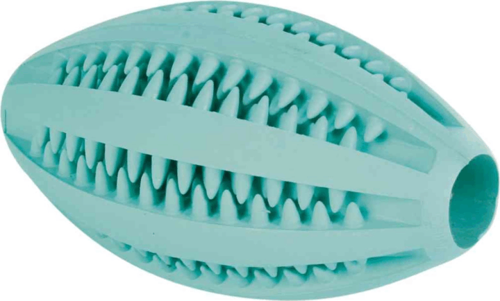 Trixie Dentafun fogtisztító Rugby labda kutyáknak 11cm - Menta Trixie Dentafun fogtisztító Rugby labda kutyáknak 11cm - Menta