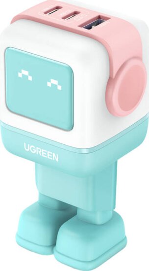 Ugreen 35855 Nexode Robot GaN 2x USB-C + USB Fali Gyorstöltő 65 Watt