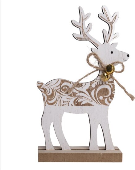 Iris Karácsonyi Fa rénszarvas csengővel 9x16cm - Natúr Iris Karácsonyi Fa rénszarvas csengővel 9x16cm - Natúr