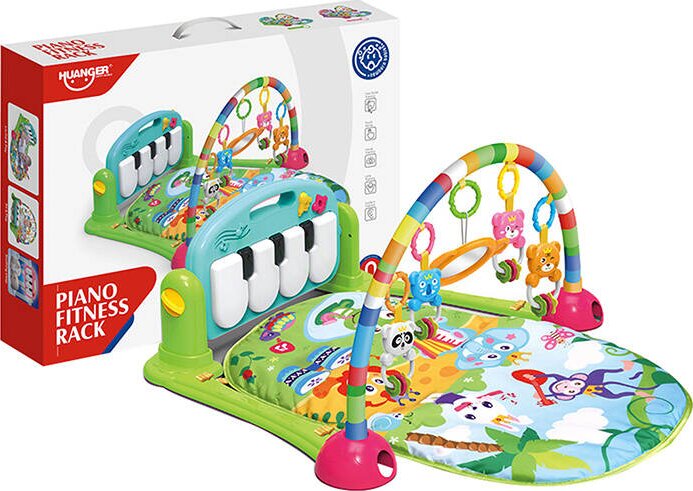 Huanger HE0603 Oktató Játszószőnyeg zongorával - Zöld