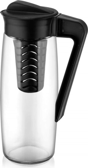 Iris C-00250 Karefe Oval Üveg kancsó gyümölcstartóval 1,6L - Fekete / elefántcsont Iris C-00250 Karefe Oval Üveg kancsó gyümölcstartóval 1,6L - Fekete / elefántcsont