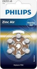 Philips ZA312 B6A/00 Cink-levegő hallókészülék elem (6db /csomag)