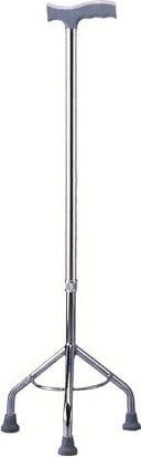 Qmed T-alakú háromlábú sétabot ergonomikus markolattal - Ezüst Qmed T-alakú háromlábú sétabot ergonomikus markolattal - Ezüst