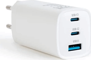 Delight 55060 USB-A / 2x USB-C Hálózati gyorstöltő Adapter 65W - Fehér