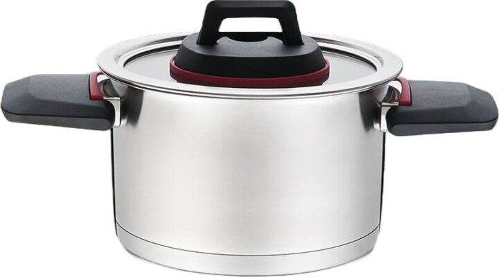 Maestro MR-3530-22 Lábas Üveg fedővel 22cm / 4,2L - Inox