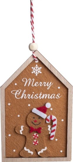 Iris Karácsonyi Felakasztható Fa ház és mézi 8x13cm - Natúr