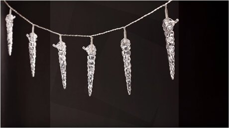 Entac ECL-ICI-10WW Kültéri Beltéri jégcsap fényfüzér 1.65m - Hidegfehér