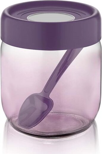 Iris C-00420 Rainbow Üveg ételtároló edény 0,425L - Lila / Átlátszó