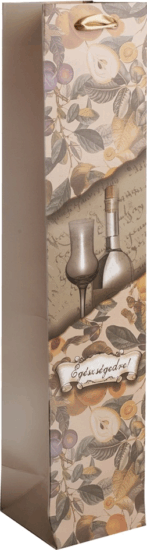 Iris Szalagfüles Papír pálinkás ajándéktasak Egészségedre felirattal (38 x 8cm) - Mintás Iris Szalagfüles Papír pálinkás ajándéktasak Egészségedre felirattal (38 x 8cm) - Mintás