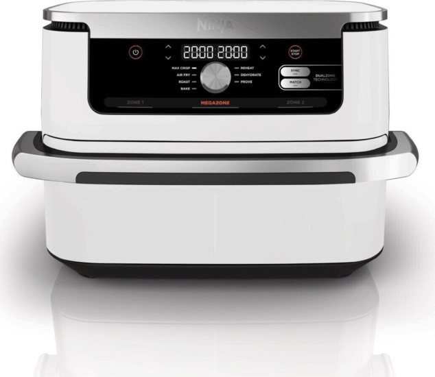 Ninja AF500EUWH AirFryer Forrólevegős sütő 10.4L 2470 Watt - Fehér