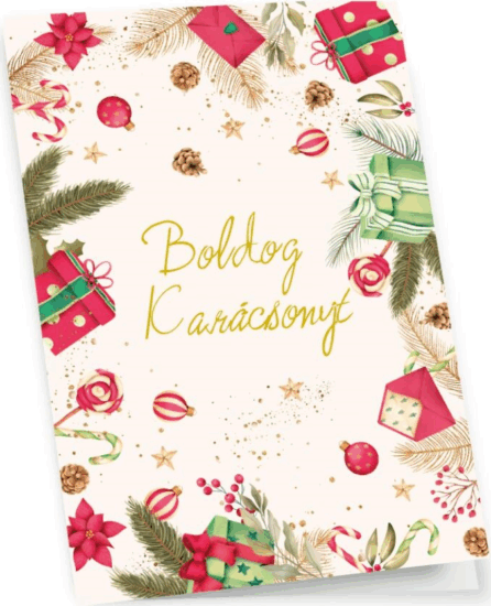 Iris képeslap Boldog Karácsonyt felirattal (13x19 cm)