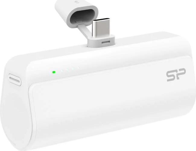 Silicon Power QD50 Power Bank integrált csatlakozóval USB-C / 5000mAh - Fehér