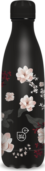 Ars Una Flowery Black 24 Dupla falú Termosz kulacs 500ml - Fekete mintás