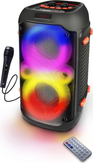 Esperanza EP156 RGB Bluetooth Karaoke Party Hangszóró Mikrofonnal 20W - Fekete