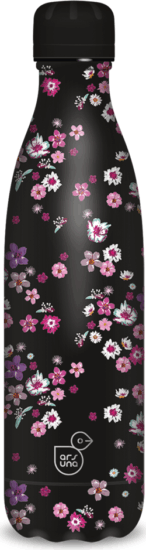 Ars Una Pearl Blossom Black 24 Dupla falú Termosz kulacs 500ml - Fekete mintás