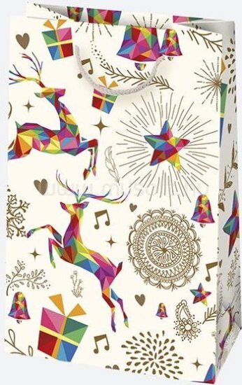 Iris Karácsonyi Ajándék Papírtáska (16 x 24 x 7 cm) - Különböző mintás