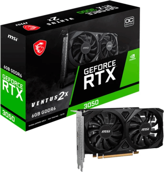 MSI GeForce RTX 3050 6GB GDDR6 Ventus 2X E OC Videókártya
