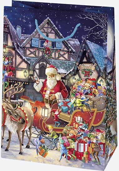 Iris Karácsonyi Ajándék Papírtáska (29 x 40 x 12 cm) - Különböző mintás