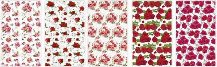 Iris Ajándék tekercses csomagoló papír (200 x 70cm) - Különböző rózsa mintás Iris Ajándék tekercses csomagoló papír (200 x 70cm) - Különböző rózsa mintás