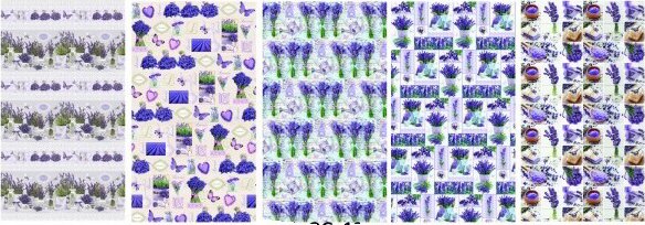 Iris Ajándék tekercses csomagoló papír (200 x 70cm) - Különböző levendula mintás