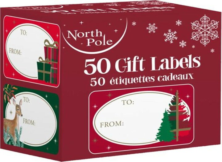 Iris Karácsonyi Ajándék matrica dobozban 50 darabos szett (5,8 x 3,5cm) - Különböző mintás