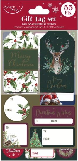 Iris Karácsonyi Ajándék kártya 55db/csomag (Többféle méret) - Különböző mintás