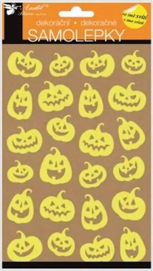 Andel Prerov Sötétben világító sütőtök mintás ablakmatrica 14 x 25 cm Halloween Dekoráció