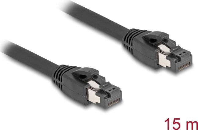 DeLock 80238 S/FTP Cat8.1 RJ45 Patch kábel 15m - Fekete