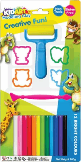 Kid Art Modellező gyurma készlet formákkal 1200g - 12 színű