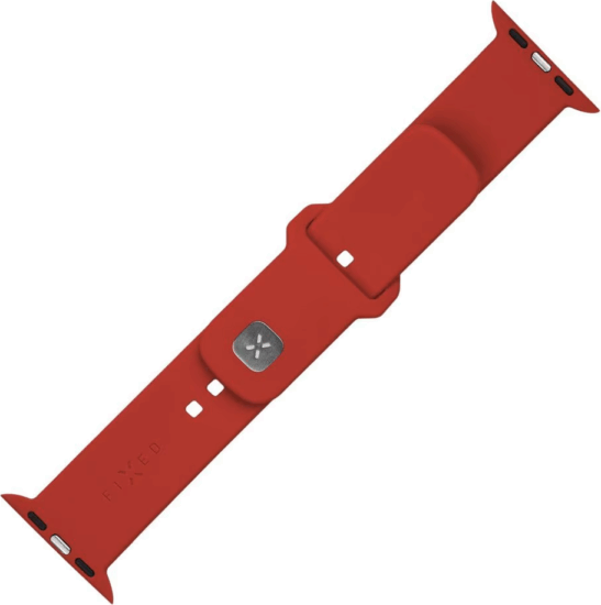 Fixed Sporty Apple Watch S1/2/3/4/5/6/7/8/9/SE1/SE2 Szilikon Okosóra szíj készlet 38/40/41 mm - Piros
