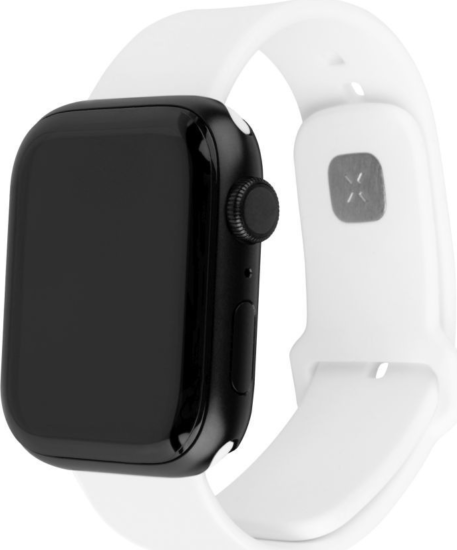 Fixed Sporty Apple Watch S1/2/3/4/5/6/7/8/9/SE1/SE2 Szilikon Okosóra szíj készlet 38/40/41 mm - Fehér
